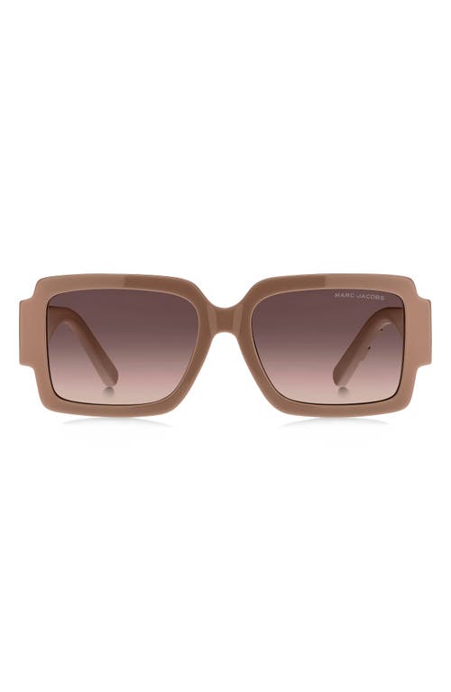 55mm Gradient Rectangular Sunglasses in Brown/Brown Gradient