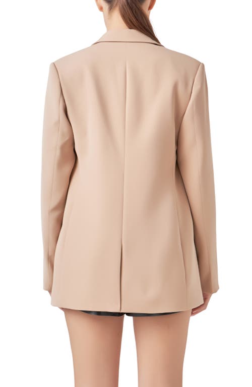 Shop Endless Rose Tailored Single Button Blazer In Khaki