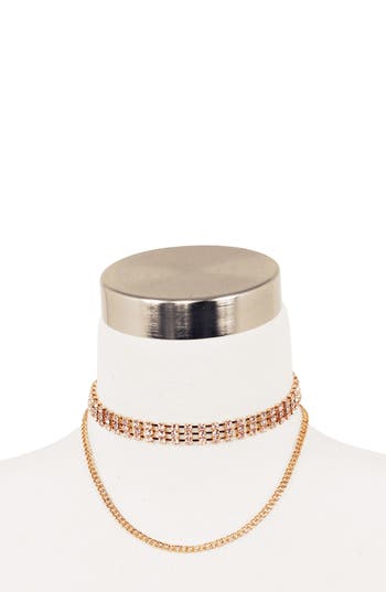 Shop Olivia Welles Catch Your Eye Choker In Gold/clear