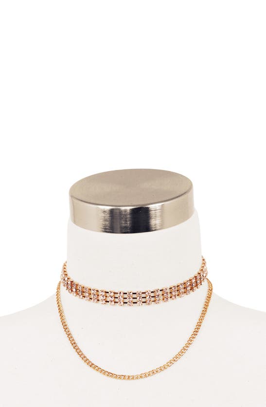 Olivia Welles Catch Your Eye Choker In Gold/ Clear