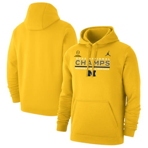 Women's Pressbox Navy Michigan Wolverines College Football Playoff 2023  National Champions Comfy Cord Pullover Sweatshirt