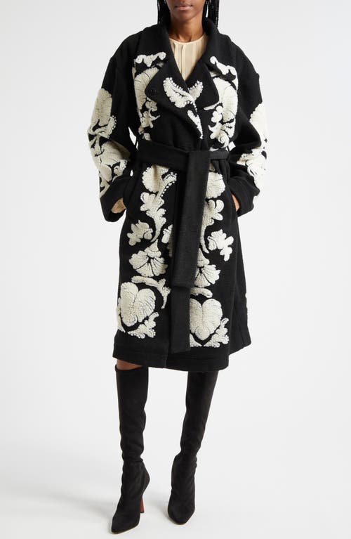 Shop Farm Rio Helen Sculpted Fleece Wrap Coat In Helen Black