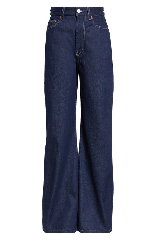Shop Jean Paul Gaultier The Conical High Waist Loose Fit Jeans In Indigo/ Tabac