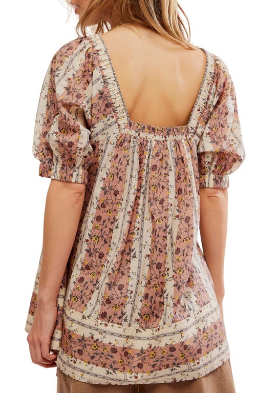 Shop Free People Vintage Lover Cotton Top In Adobe Rose Combo