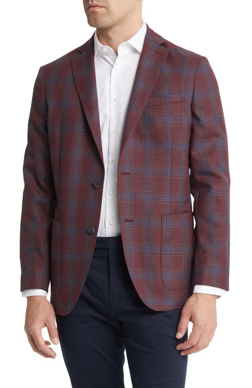 Nordstrom Plaid Patch Pocket Wool Sport Coat in Red- Blue Island Plaid