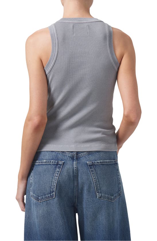 Shop Citizens Of Humanity Isabel Rib Racerback Tank In Cyclone Grey