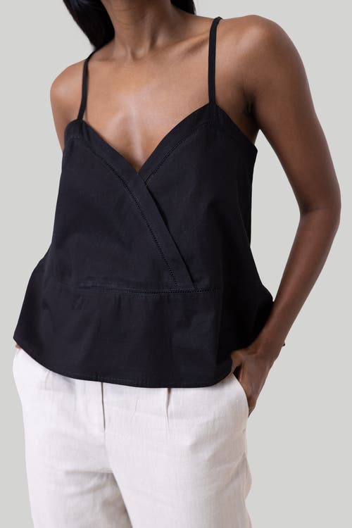 Shop Reistor V-neck Camisole With Lace In Black