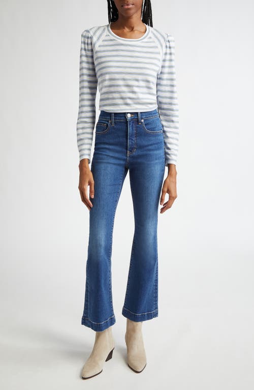 Veronica Beard Carson Flared-leg Jeans In Bright Blue