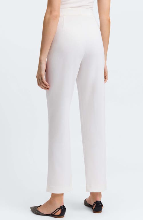 Foxcroft Louisa Crepe Knit Ankle Pants In Ecru