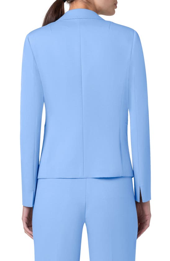 Akris Punto One-button Double Face Wool Blazer In Sky