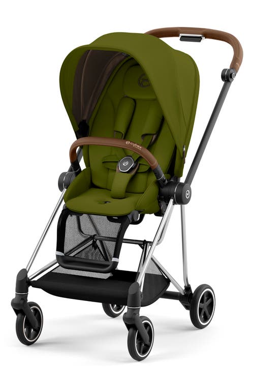 CYBEX MIOS 3 Compact Lightweight Stroller with Chrome/Brown Frame in Khaki Green at Nordstrom