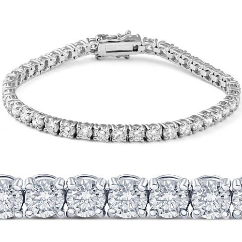 Bliss Diamond 11 Ct T.w. Lab Grown Diamond Tennis Bracelet 14k Gold 7" In 14k White Gold