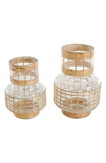 Ginger Birch Studio Set Of 2 Glass Vases In Clear