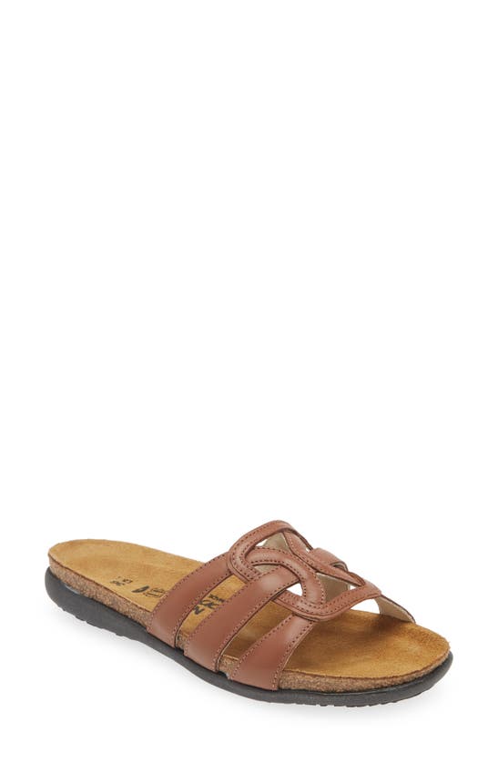 Shop Naot Liv Slide Sandal In Caramel Leather