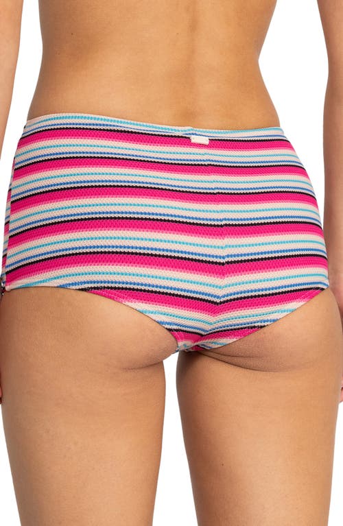 Roxy Paraiso Stripe Shorty Bikini Bottoms In Brazilian Sand Parai