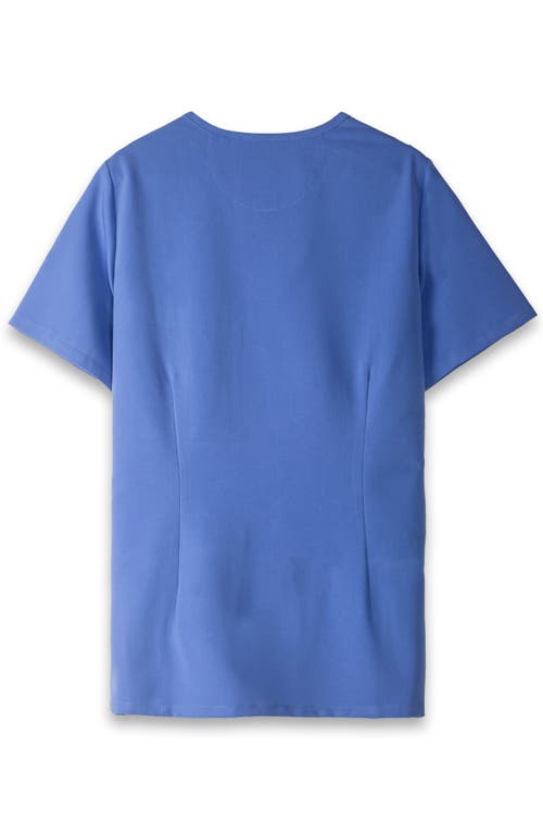 Shop Members Only Palermo 4-pocket Scrub Top In Ceil Blue