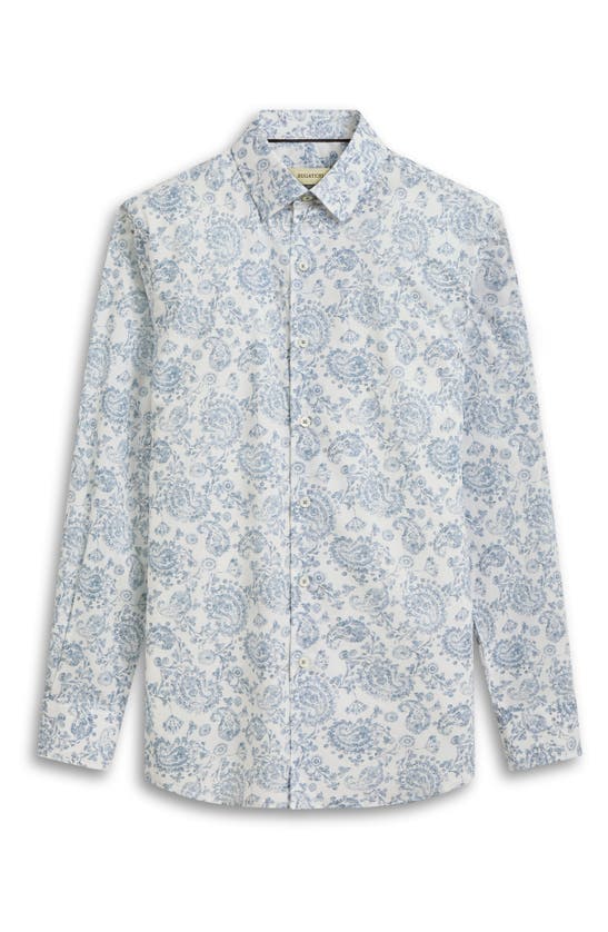 Shop Bugatchi Julian Paisley Print Button-up Shirt In Air Blue