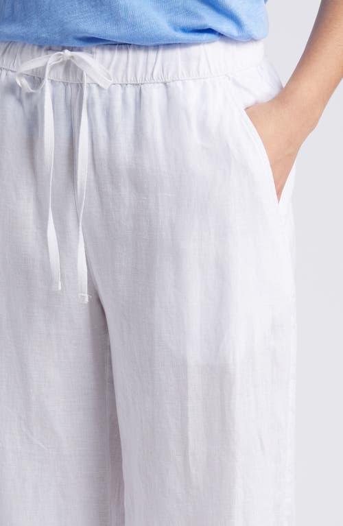 Caslon Drawstring Wide Leg Linen Pants In White