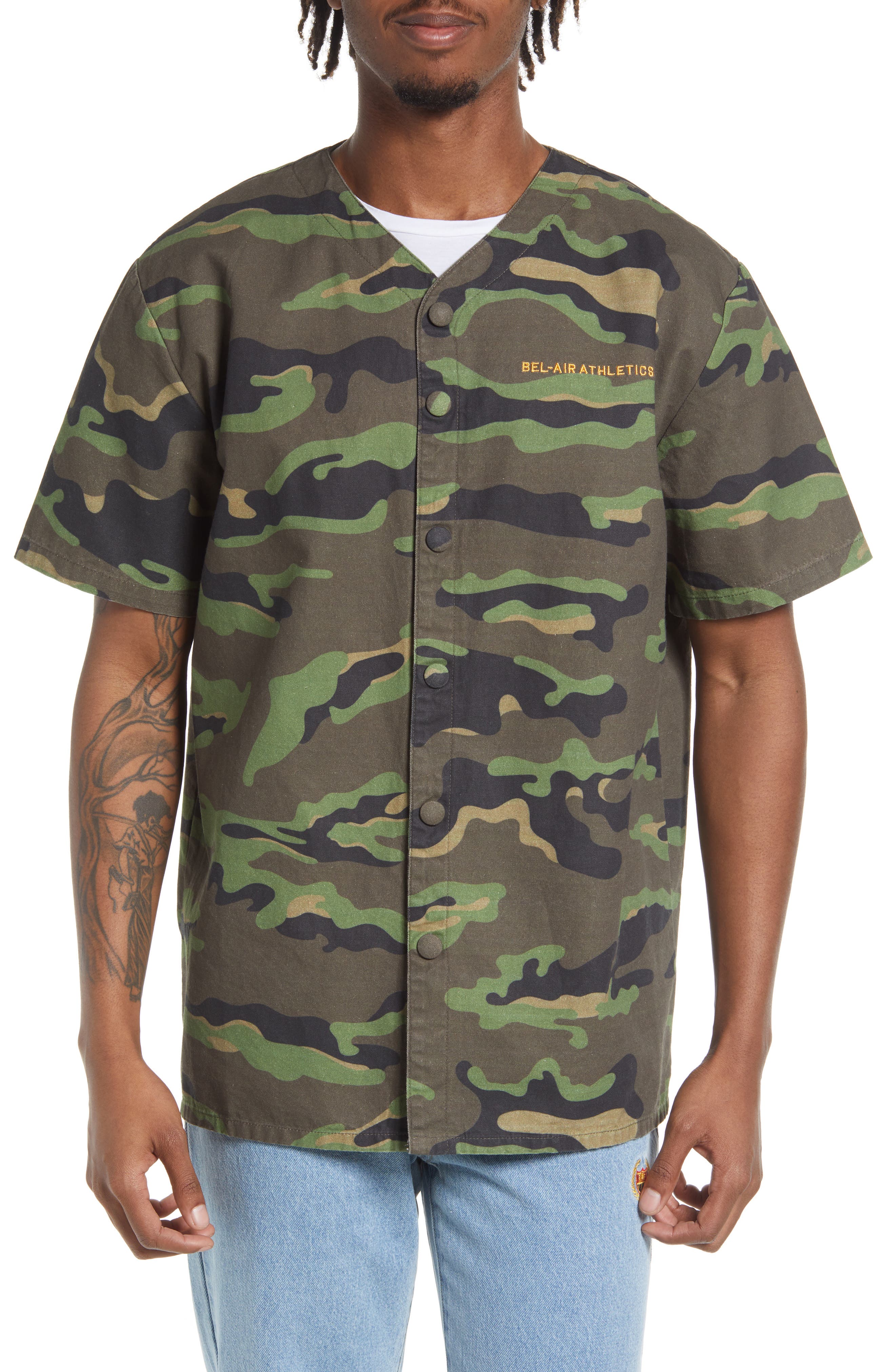 camo button up shirt