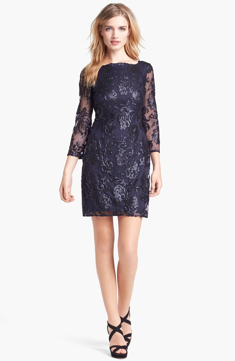Adrianna Papell Sequin Lace Dress (Regular & Petite) | Nordstrom