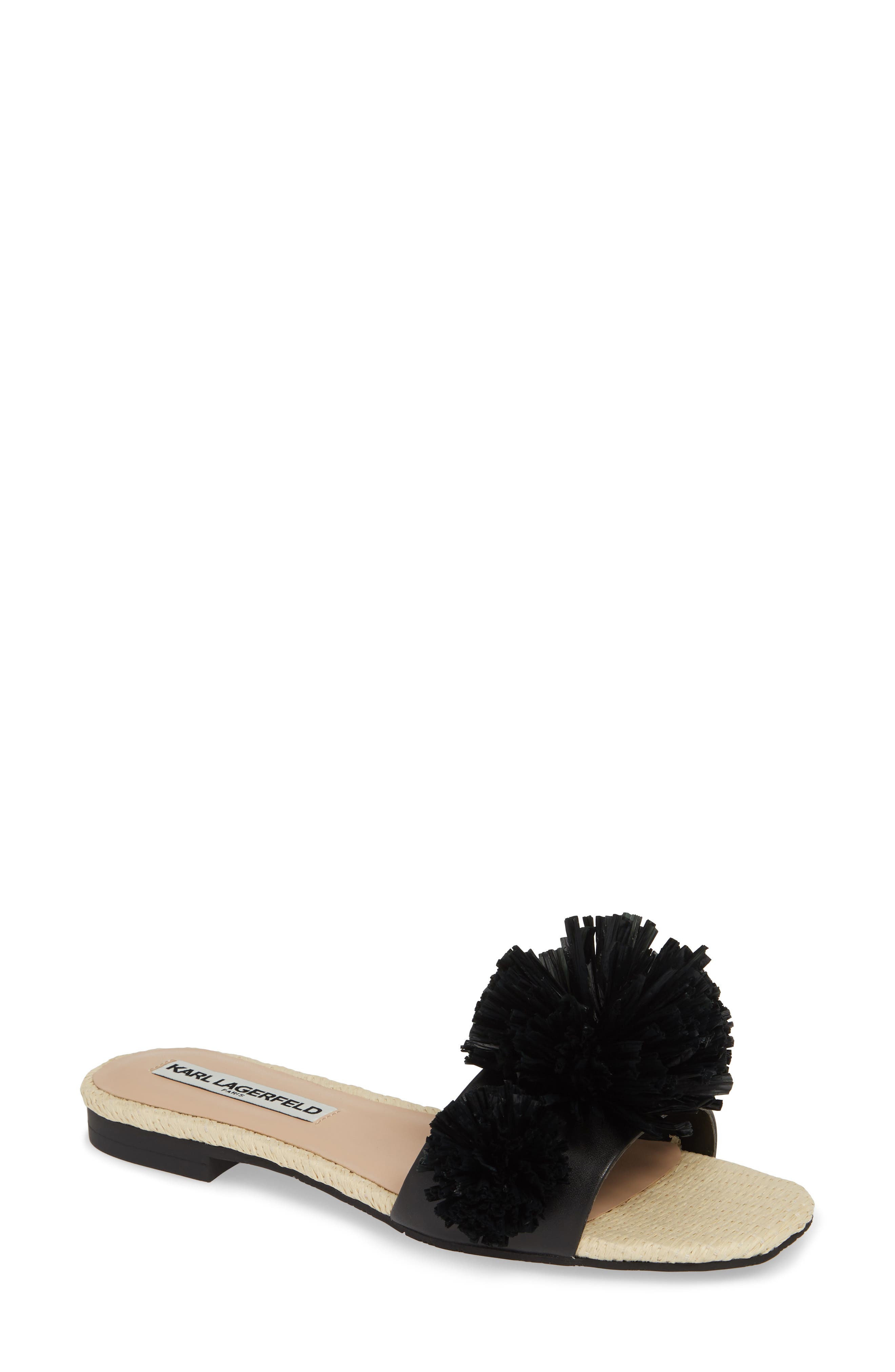 Karl Lagerfeld Paris Rainey Slide Sandal, Black