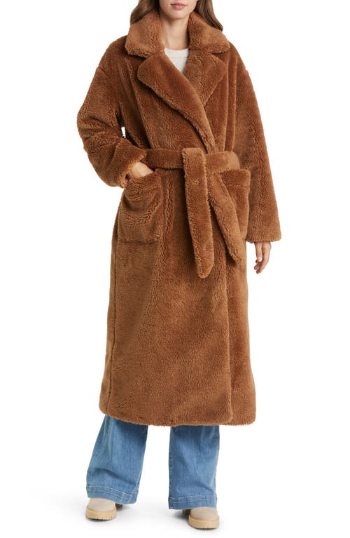 UGG(r) Alesandra Faux Fur Wrap Coat in Pecan