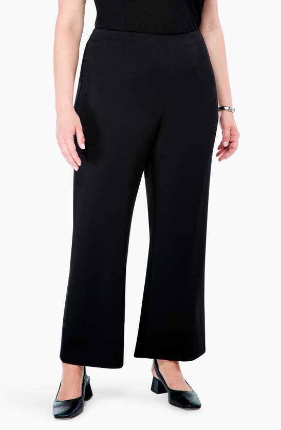 Nic + Zoe Work It Cropped Wide-leg Trousers In Black Onyx