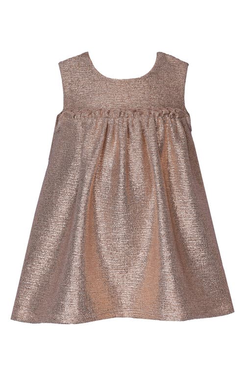 Iris & Ivy Kids' Bouclé Coat & Metallic Dress Set In Gold