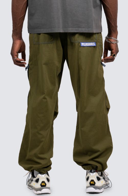 Pleasures Public Parachute Utility Pants In Olive