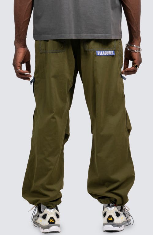 Shop Pleasures Public Parachute Utility Pants In Olive