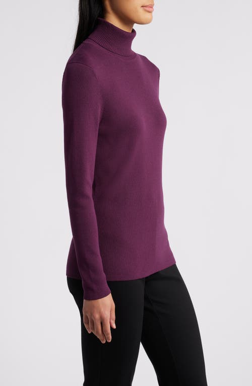 Shop Anne Klein Turtleneck Sweater In Deep Plum