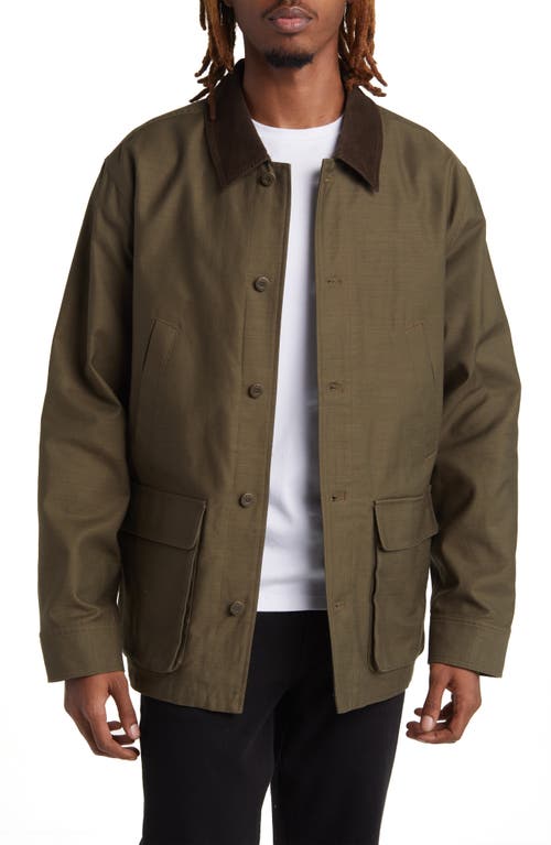 Lido Flannel Lined Chore Coat in Olive