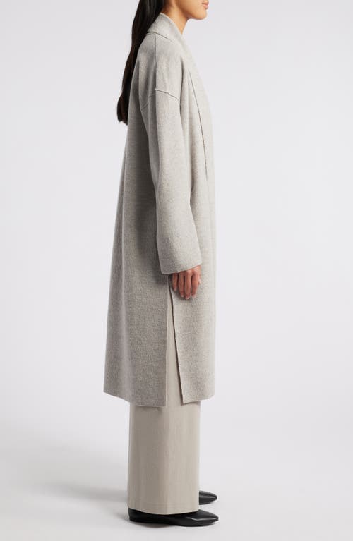 Shop Eileen Fisher High Collar Wool Felted Coat In Dove