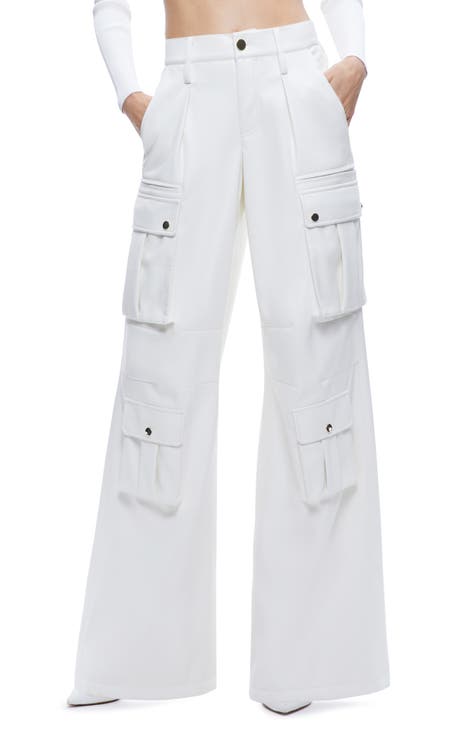Women's White Leather & Faux Leather Pants & Leggings