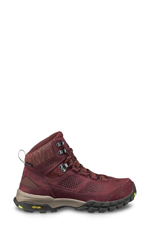 Vasque Talus All Terrain Ultradry™ Waterproof Hiking Boot In Rum Raisin/green Glow