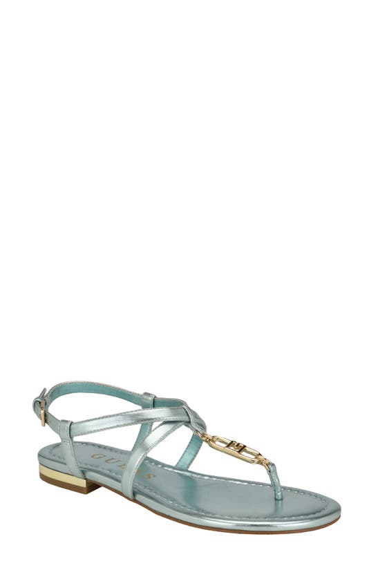 Shop Guess Meaa Ankle Strap Sandal In Light Green