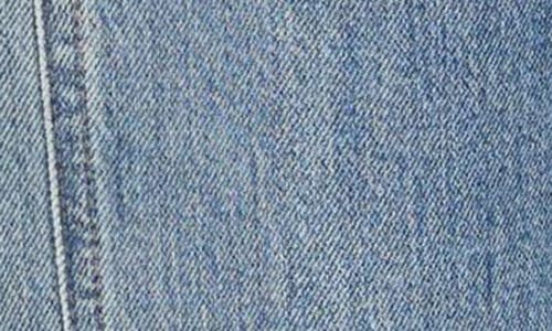 Daze Shy Girl High Waist Raw Hem Crop Flare Jeans In Brooklyn In Blue
