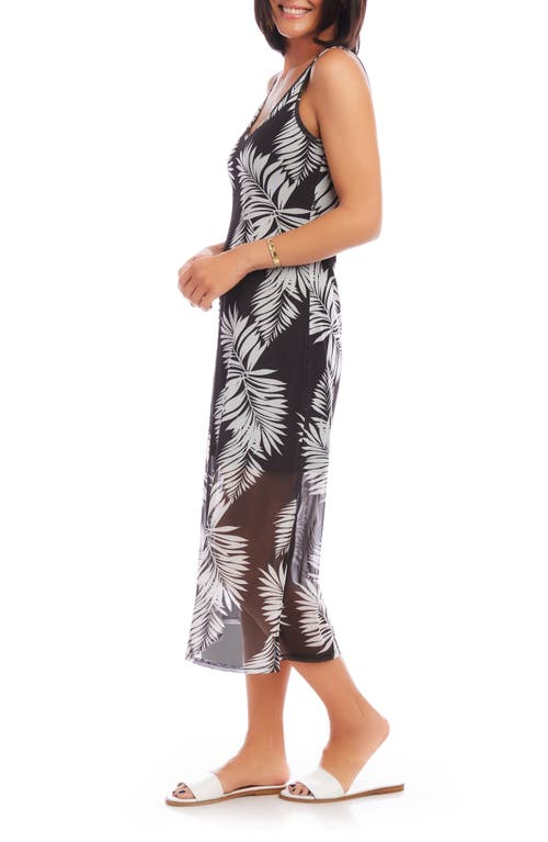 Shop Karen Kane Palm Print Mesh Midi Dress