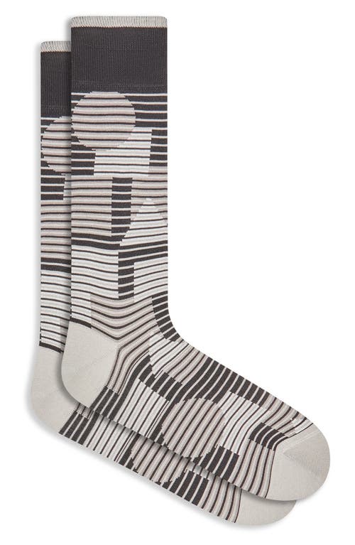 Bugatchi Geo Patterned Cotton Blend Dress Socks in Black at Nordstrom