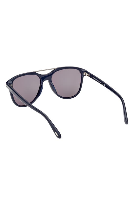 Shop Tom Ford Damian 54mm Pilot Sunglasses In Shiny Navy Blue / Light Smoke