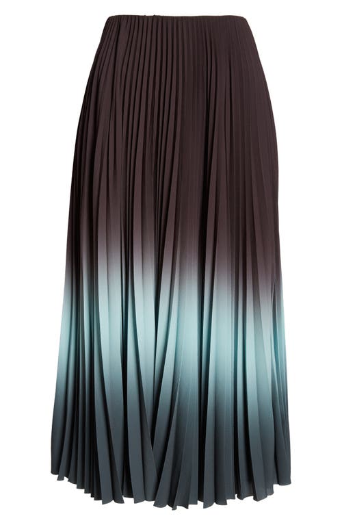 Jason Wu Collection Dip Dye Pleated Skirt In Black/skyblue/seagre