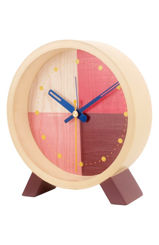 Cloudnola Flor Wooden Alarm Clock In Red