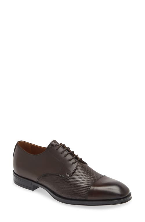 Canali Perforated Plain Cap Toe Derby in Brown