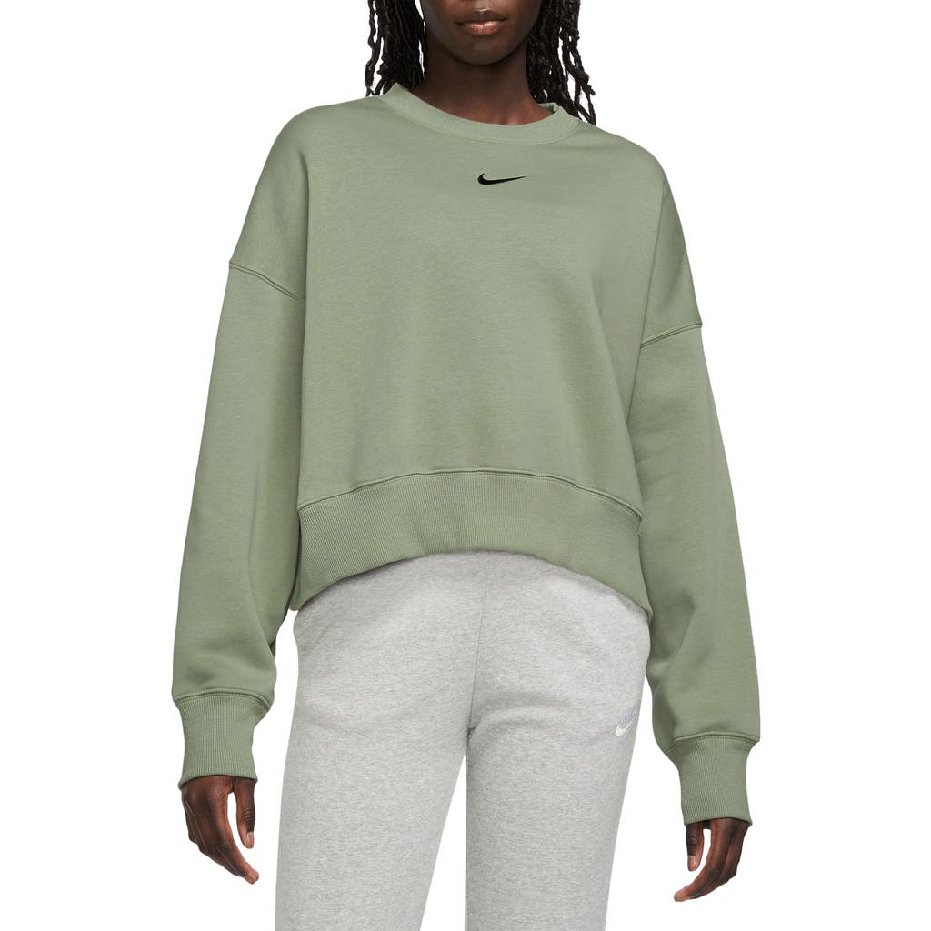 Nike Phoenix Fleece Crewneck Sweatshirt In Green