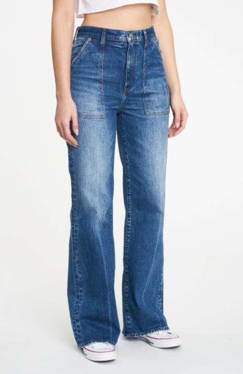 Shop Daze Far Out Patch Pocket Wide Leg Jeans In Play Date