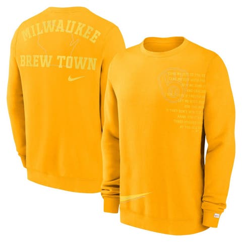 Los Angeles Lakers Nike Courtside Versus Stitch Split Pullover Hoodie - Gold