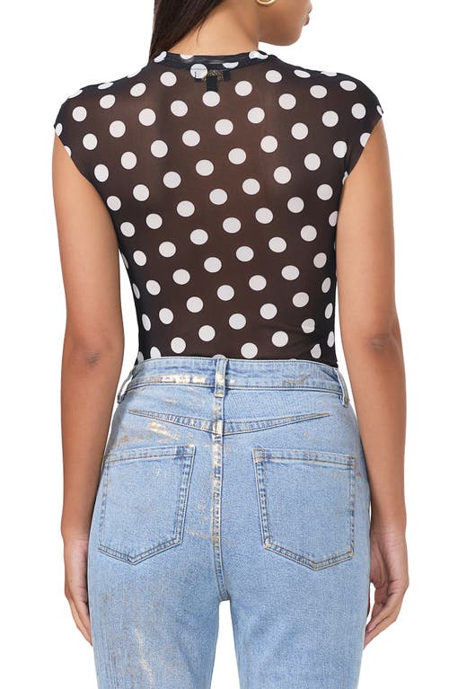 Shop Afrm Nina Print Cap Sleeve Mesh Top In Diagonal Dot