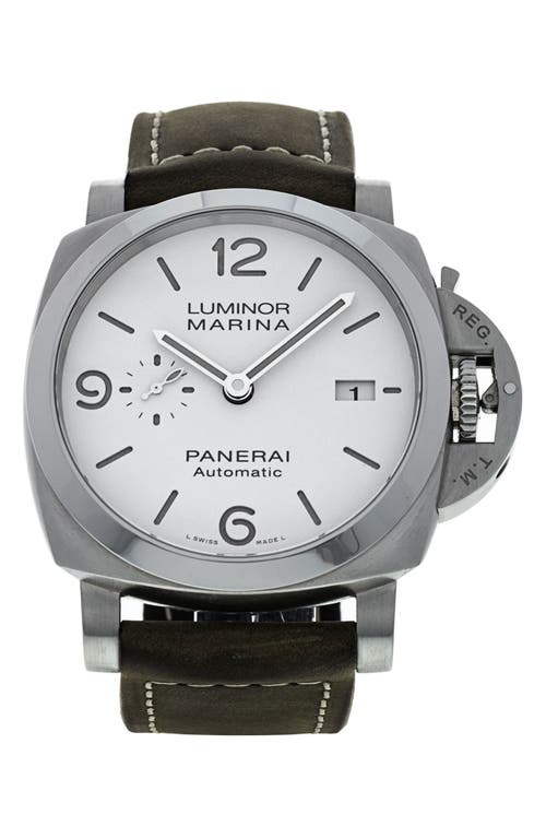 Panerai Preowned Luminor Marina Leather Strap Watch