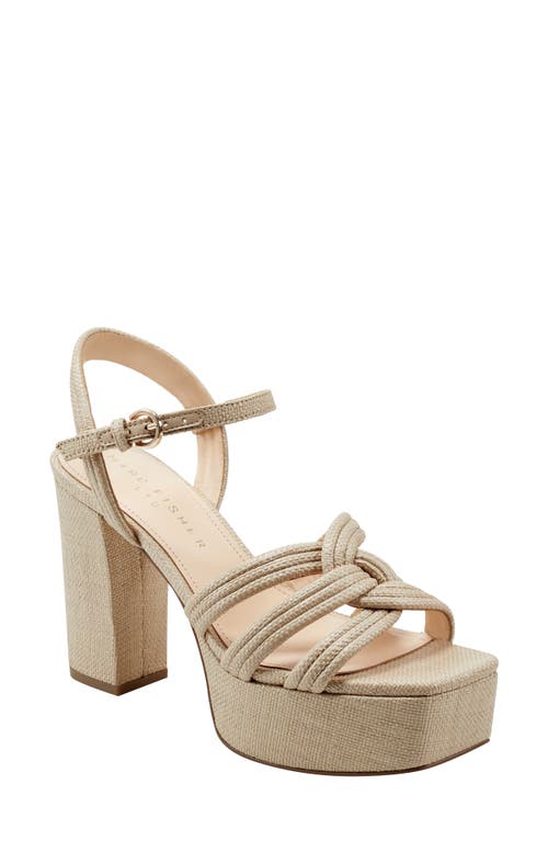 Marc Fisher LTD Cairo Ankle Strap Platform Sandal Medium Natural at Nordstrom,