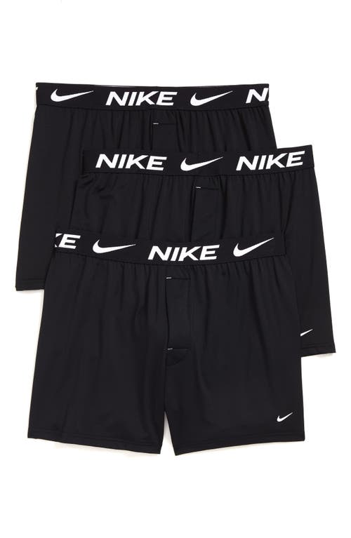 Nike 3-Pack Dri-FIT Essential Micro Boxers Black at Nordstrom,